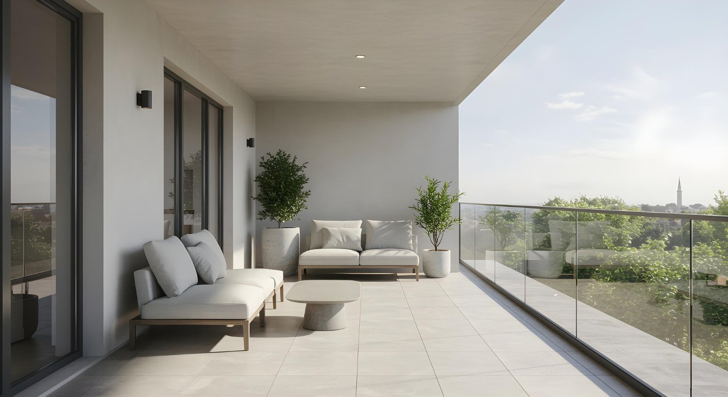 Carrelage terrasse extérieure en grès cérame gris posé par L’Expérience Céramic