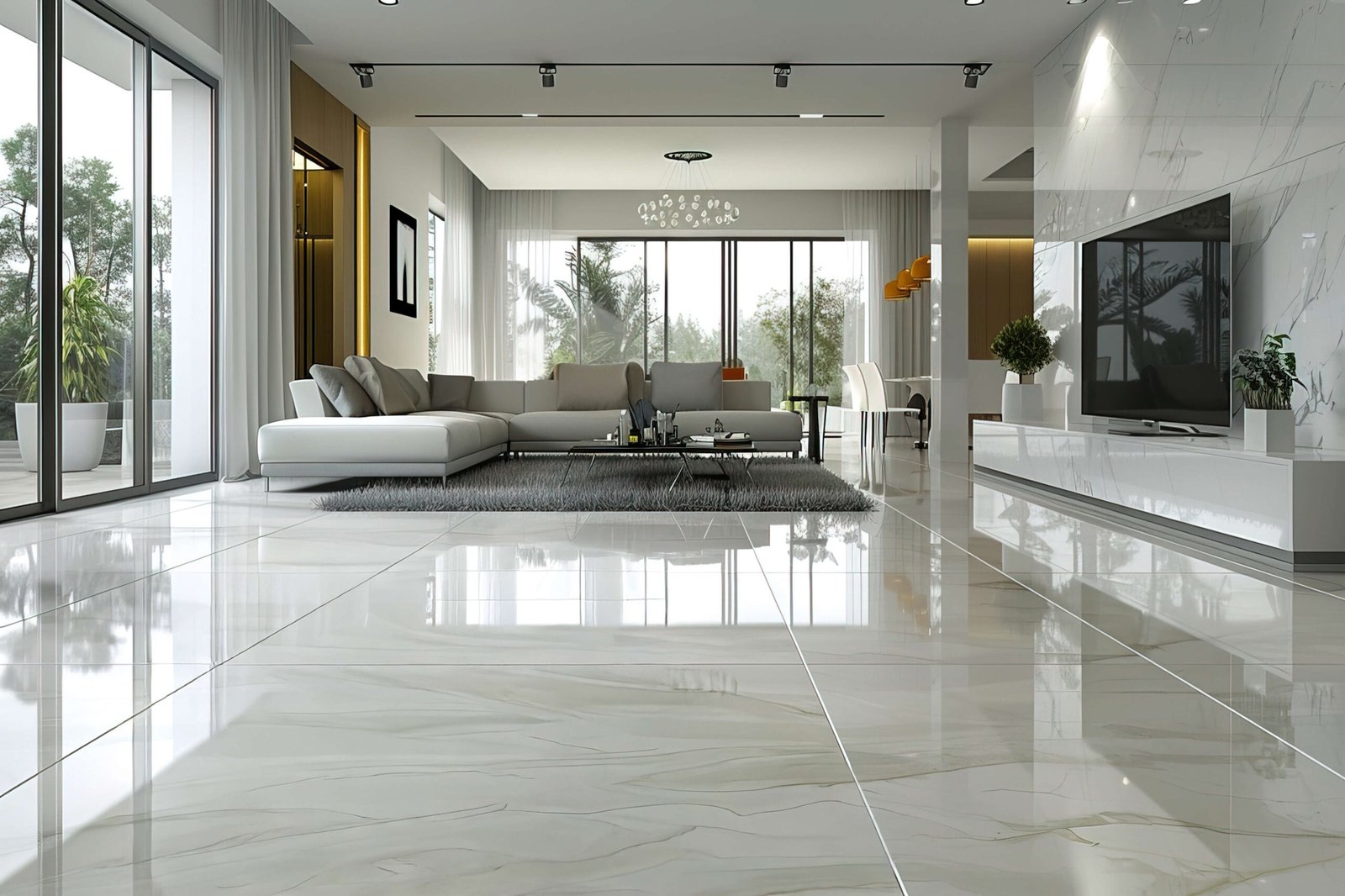 Carrelage gris grès cérame grand format